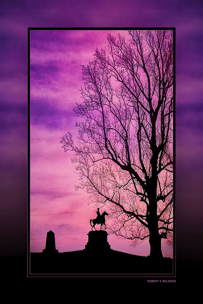 &quot;Cemetery Hill at Sundown&quot; 4x6 Metal Print &amp; Stand