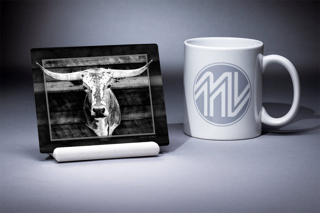 &quot;Head and Horns&quot; 4x5 Metal Print &amp; Stand