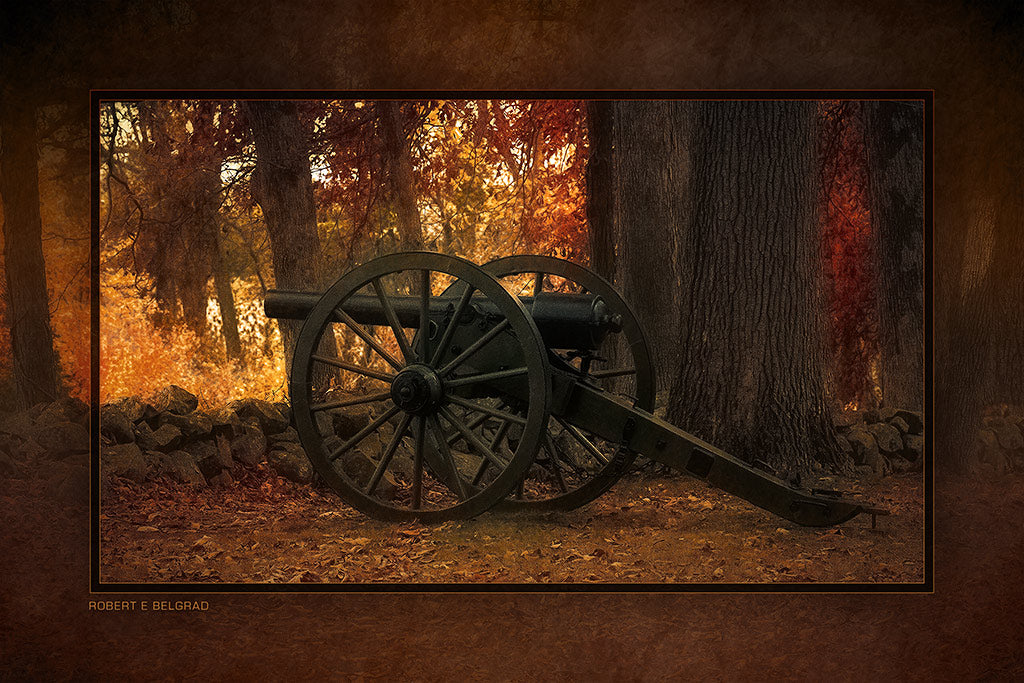 &quot;Cannon in Autumn&quot; 4x6 Metal Print &amp; Stand