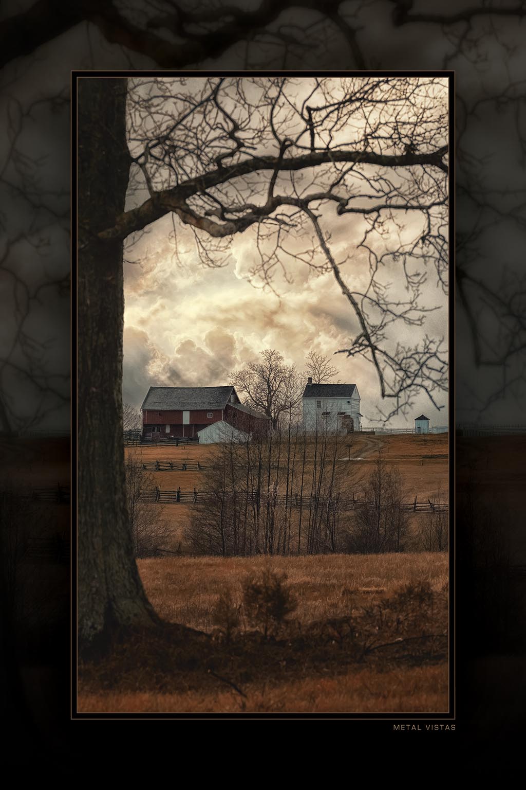 &quot;Rustic Gettysburg Farmhouse&quot; 6x9 Metal Print with Stand