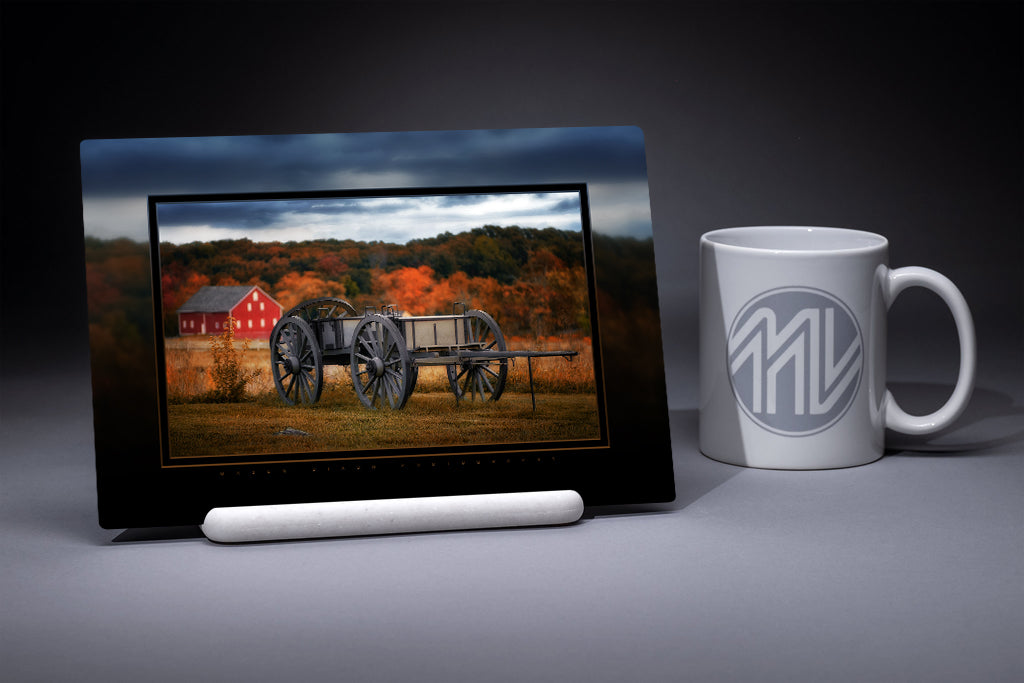 "Autumn Caisson at the Angle" 6x9 Metal Print with Stand