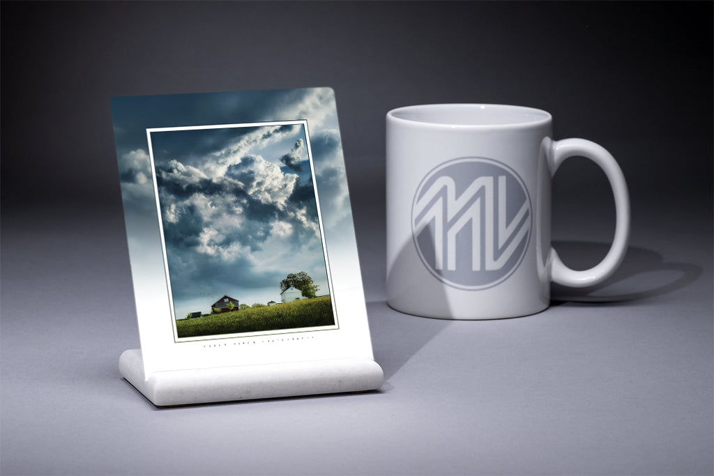 &quot;Old Farm on a Hill&quot; 4x5 Metal Print &amp; Stand