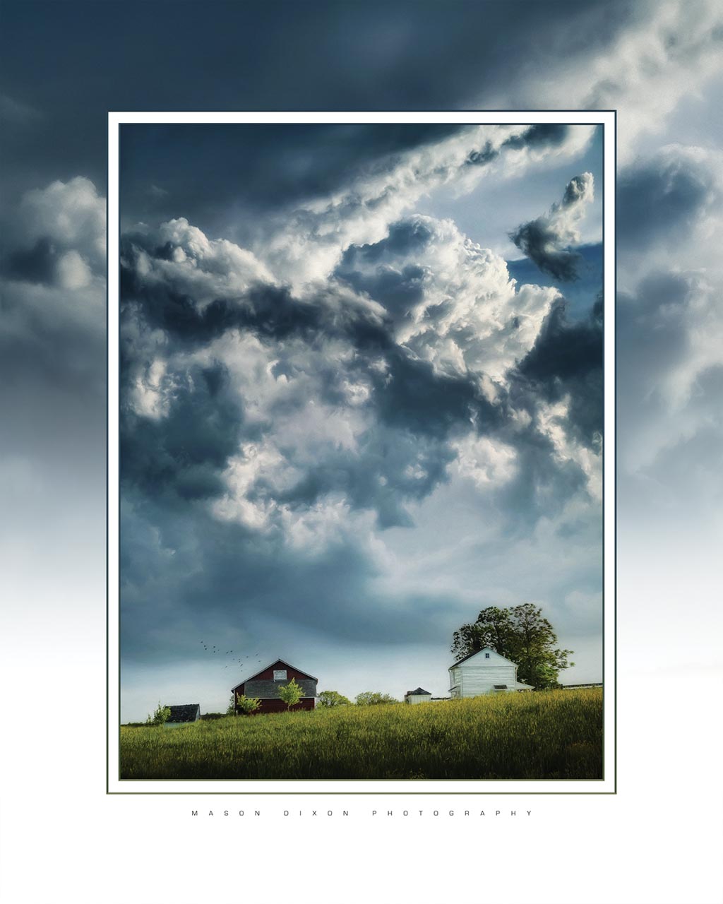 &quot;Old Farm on a Hill&quot; 4x5 Metal Print &amp; Stand