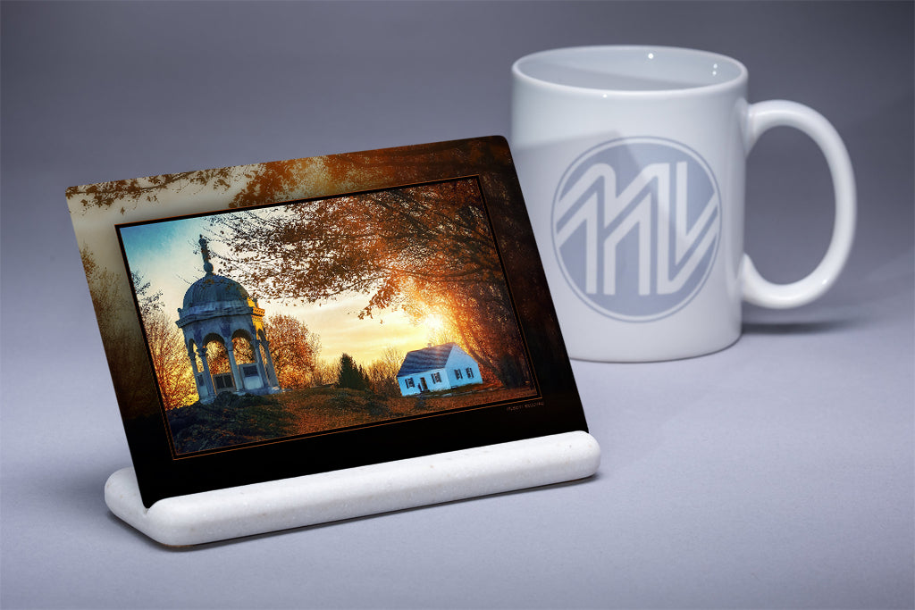 &quot;Dunker&#39;s Church and Maryland Monument at Antietam&quot; 4x6 Metal Print &amp; Stand