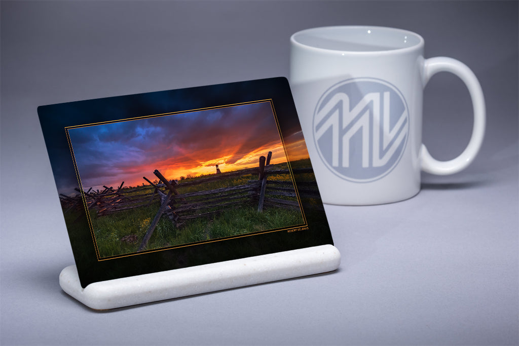 &quot;Excelsior Field Sunset&quot; 4x6 Metal Print &amp; Stand