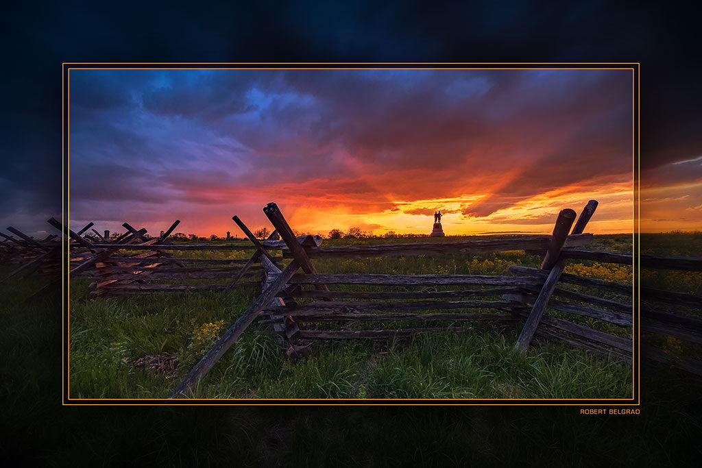 &quot;Excelsior Field Sunset&quot; 4x6 Metal Print &amp; Stand