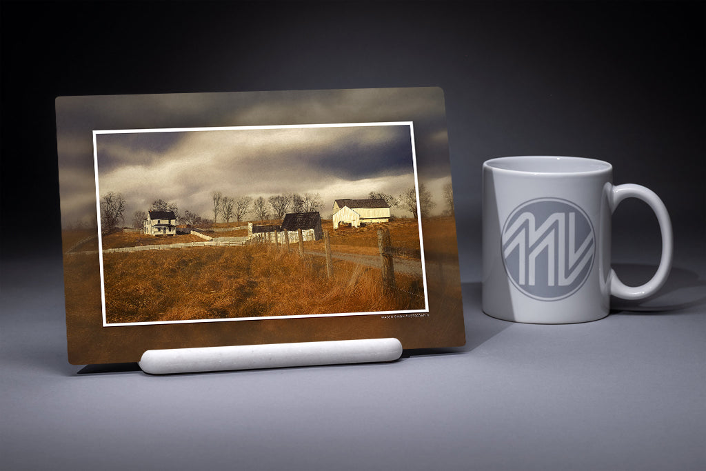 &quot;Poffenberger Farm at Antietam&quot; 6x9 Metal Print &amp; Stand