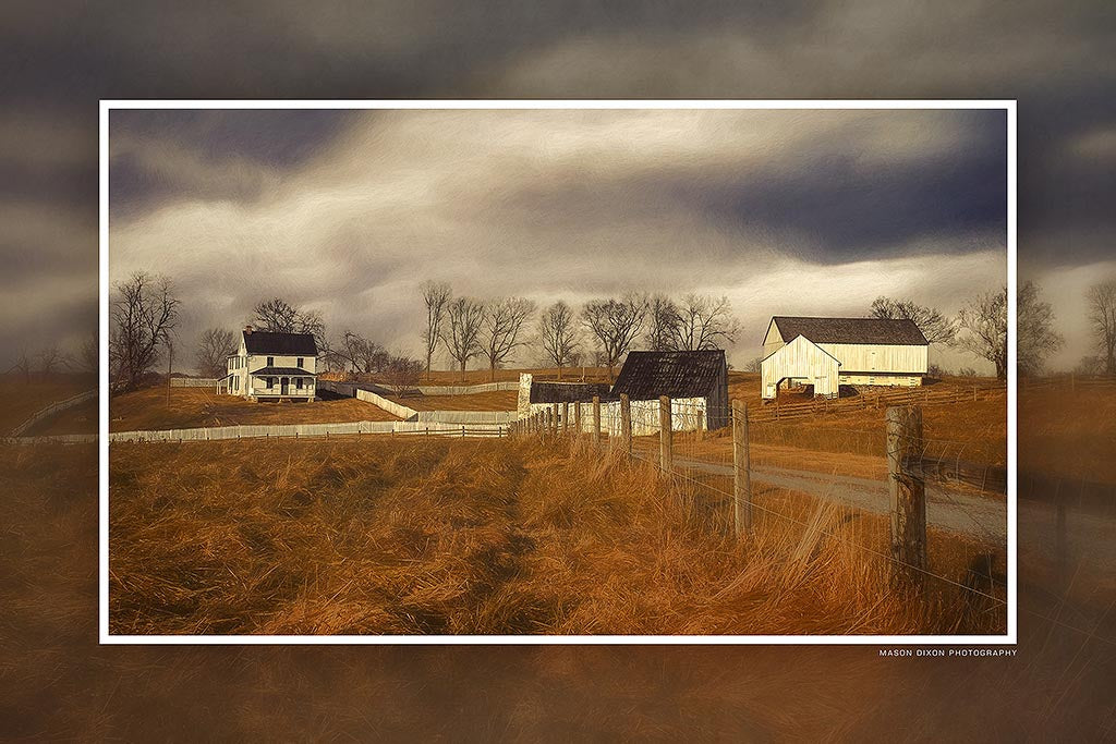 &quot;Poffenberger Farm at Antietam&quot; 6x9 Metal Print &amp; Stand
