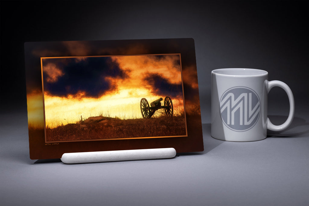 &quot;Antietam Gun on a Hill&quot; 6x9 Metal Print with Stand