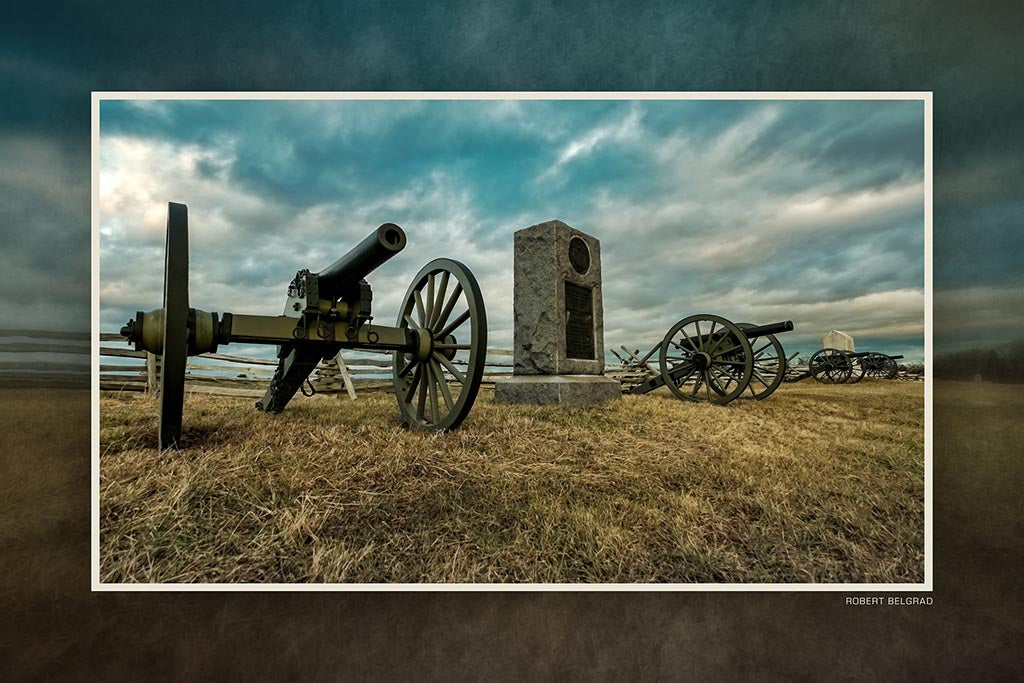 &quot;Gettysburg Guns&quot; 4x6 Metal Print &amp; Stand