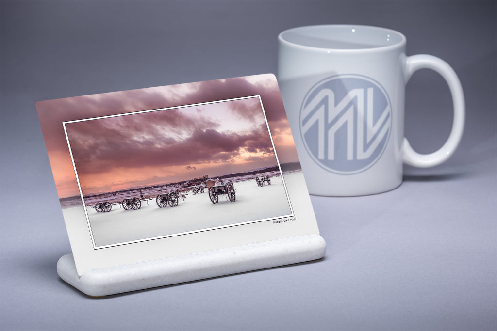 &quot;Limbers in Snow&quot; 4x6 Metal Print &amp; Stand