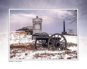 "Cemetery Hill in Snow" 4x5 Metal Print & Stand