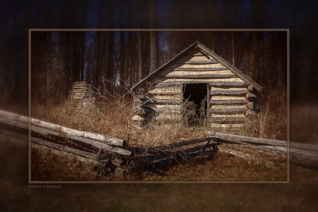 &quot;Valley Forge Cabin&quot; 4x6 Metal Print &amp; Stand