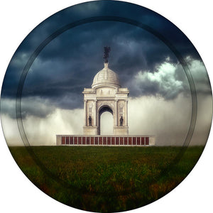 "Pennsylvania Monument" 8 Inch Round Metal Print with Stand