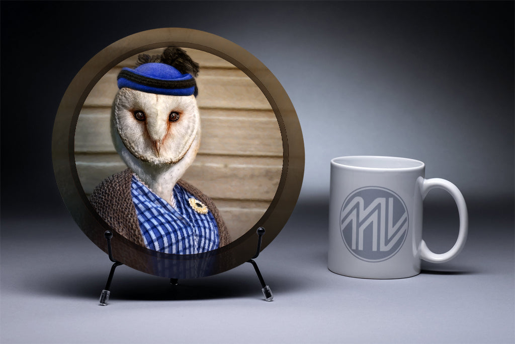 &quot;Belle of the Barn&quot; 8 Inch Round Metal Print with Stand