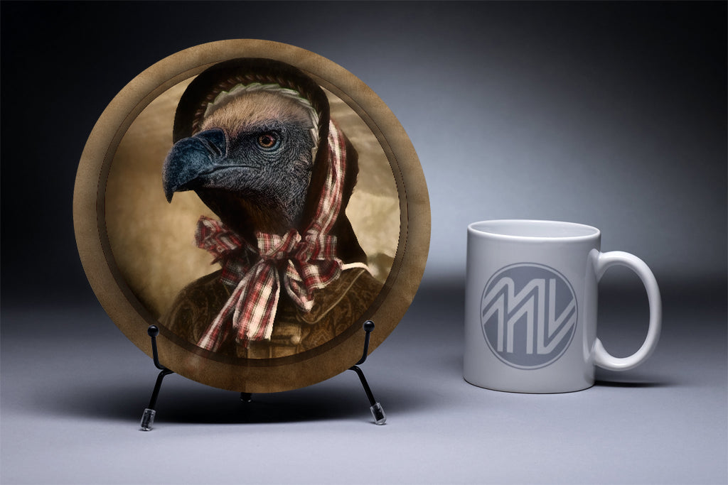 &quot;Confronting Karen&quot; 8 Inch Round Metal Print with Stand