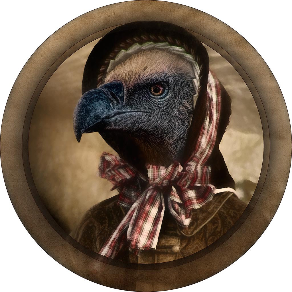 &quot;Confronting Karen&quot; 8 Inch Round Metal Print with Stand