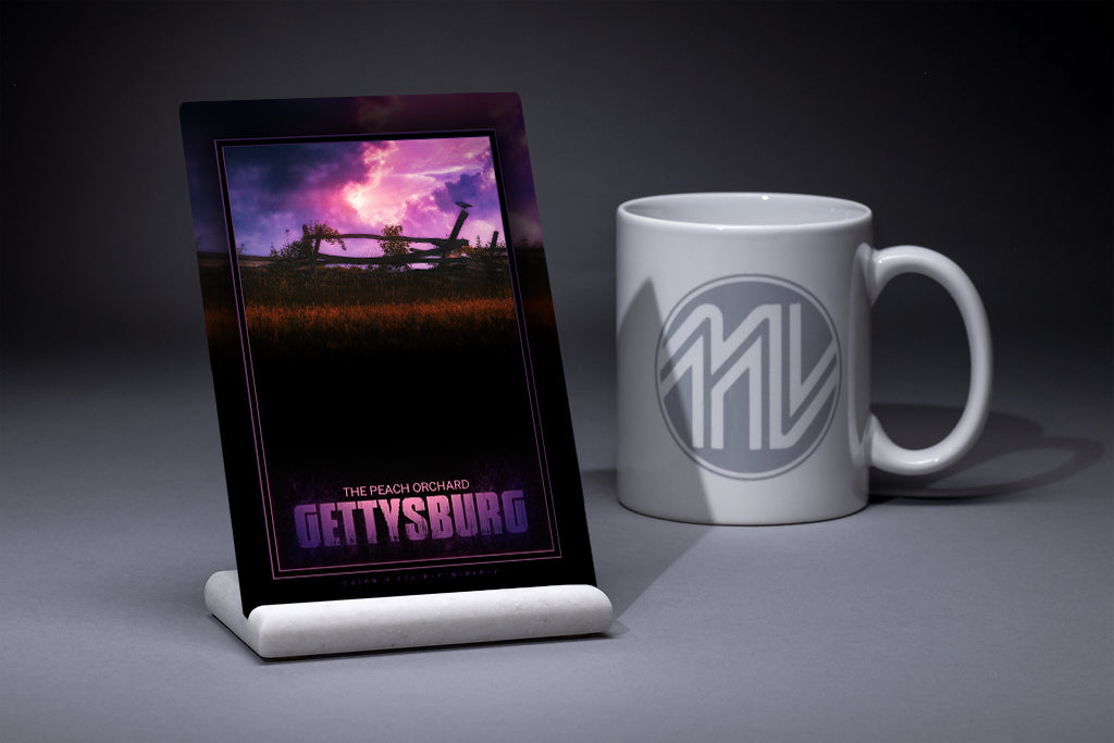 &quot;The Peach Orchard&quot; 4x6 Metal Print &amp; Stand