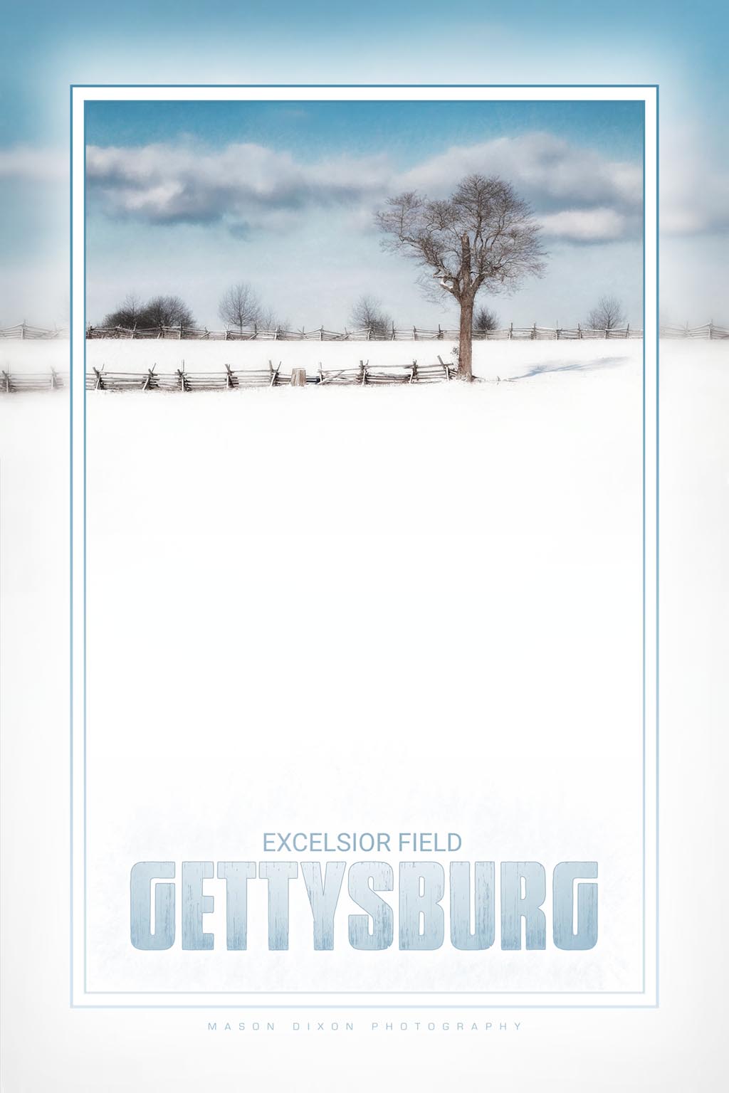 "Excelsior Field in Winter" 4x6 Metal Print & Stand