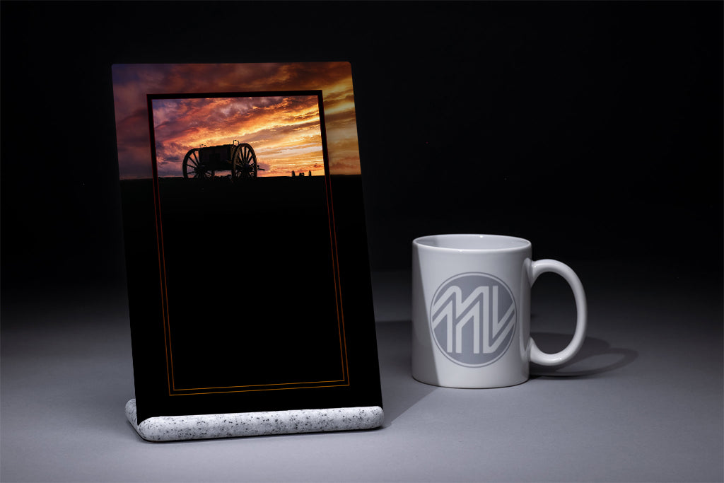 "Fiery Caisson and Cannon" 6x9 Metal Print & Stand