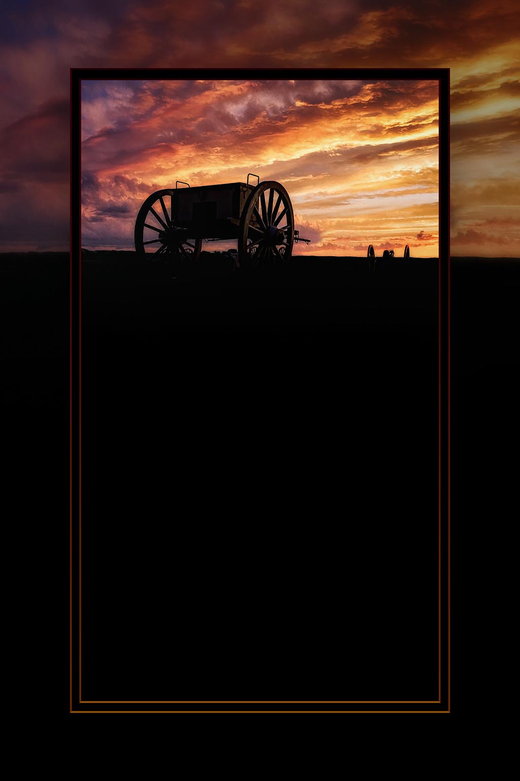 "Fiery Caisson and Cannon" 6x9 Metal Print & Stand