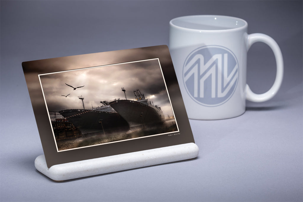 &quot;USNS Gordon and Gilliland&quot; 4x6 Metal Print &amp; Stand