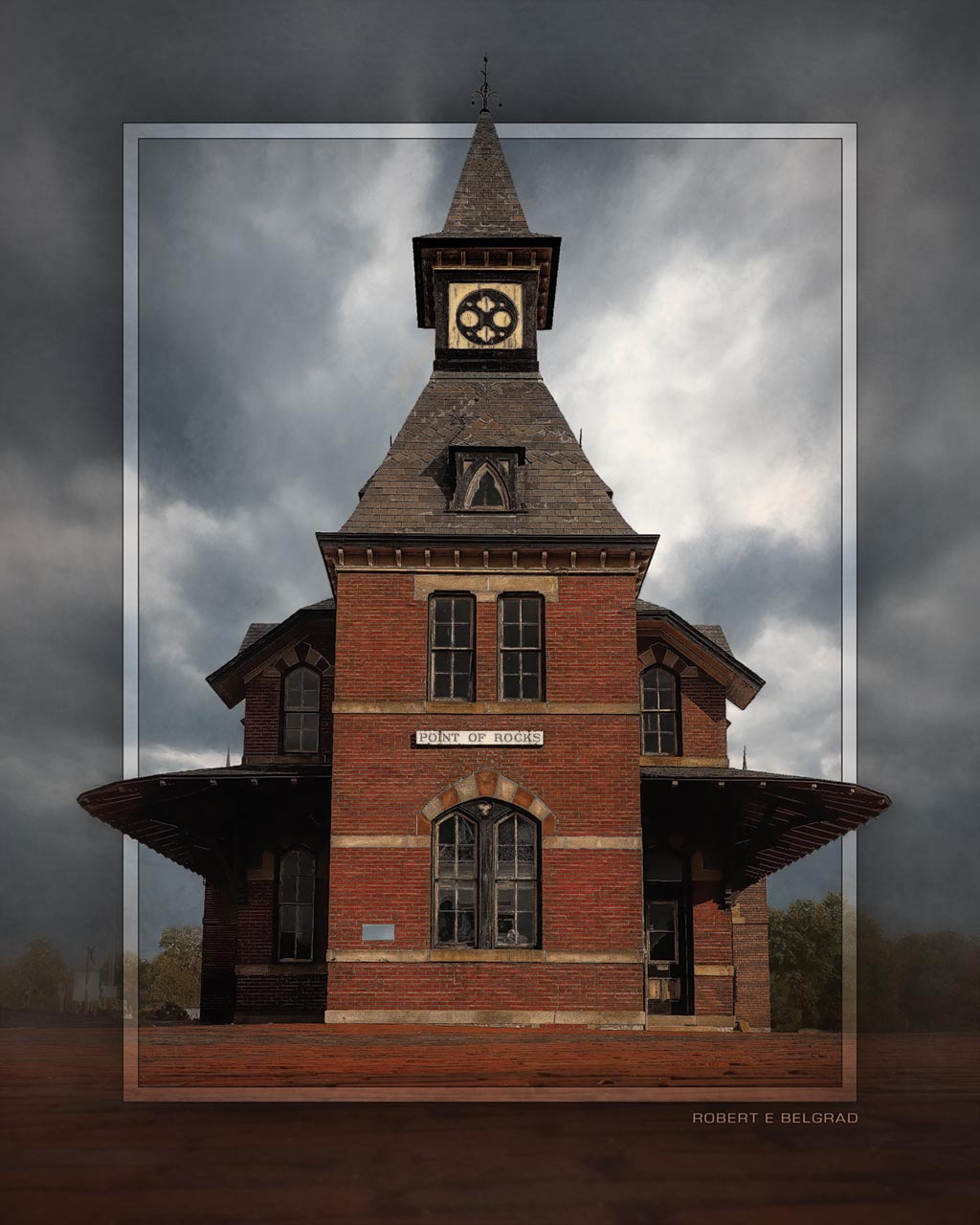 &quot;Point of Rocks Depot&quot; 4x5 Metal Print &amp; Stand