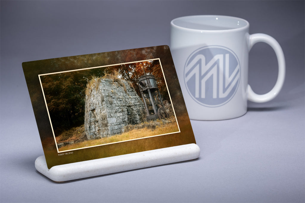 &quot;Carrick Iron Furnace&quot; 4x6 Metal Print &amp; Stand