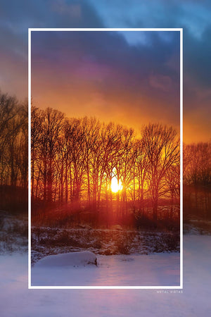 "Snowy Gettysburg Sunset" 4x6 Metal Print & Stand