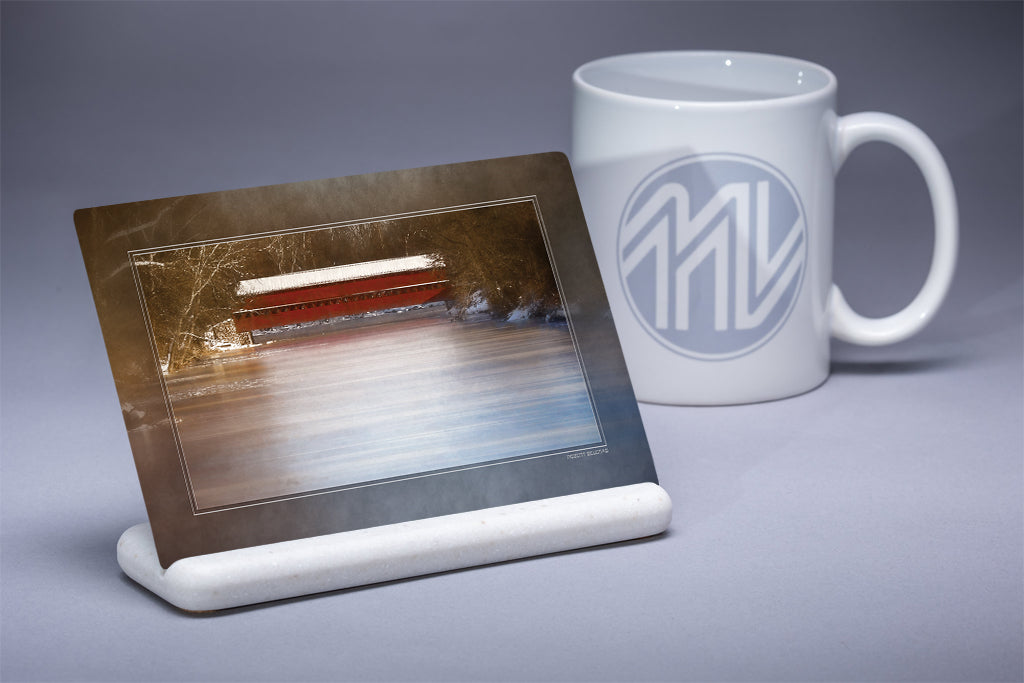 &quot;Sachs Bridge in Winter&quot; 4x6 Metal Print &amp; Stand