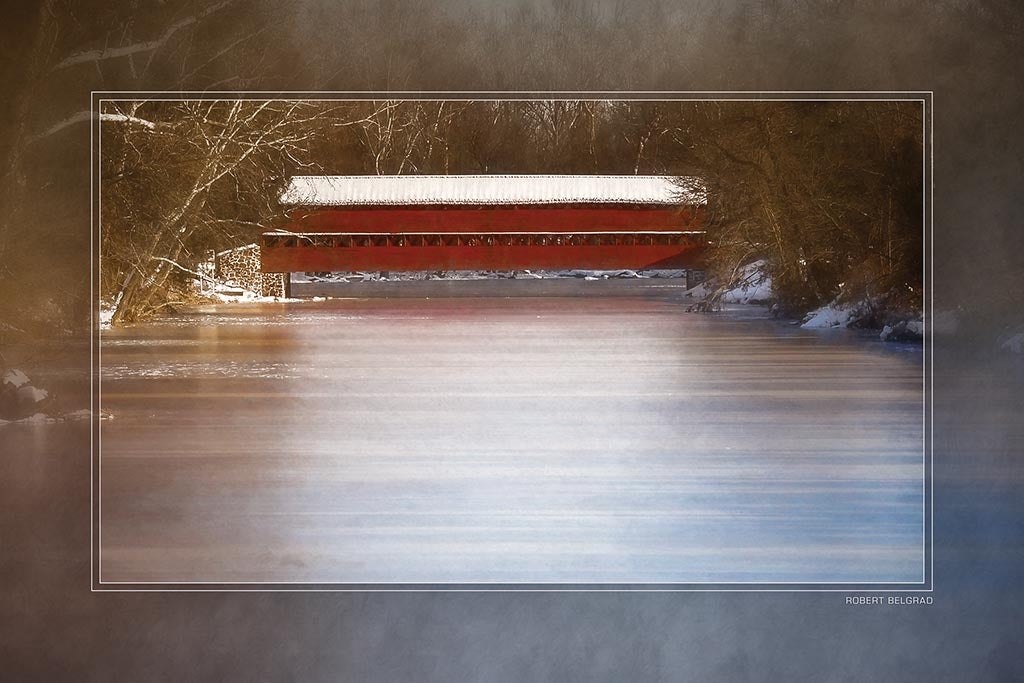 &quot;Sachs Bridge in Winter&quot; 4x6 Metal Print &amp; Stand