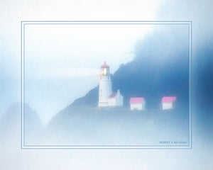 "Heceta Head Lighthouse" 4x5 Metal Print & Stand