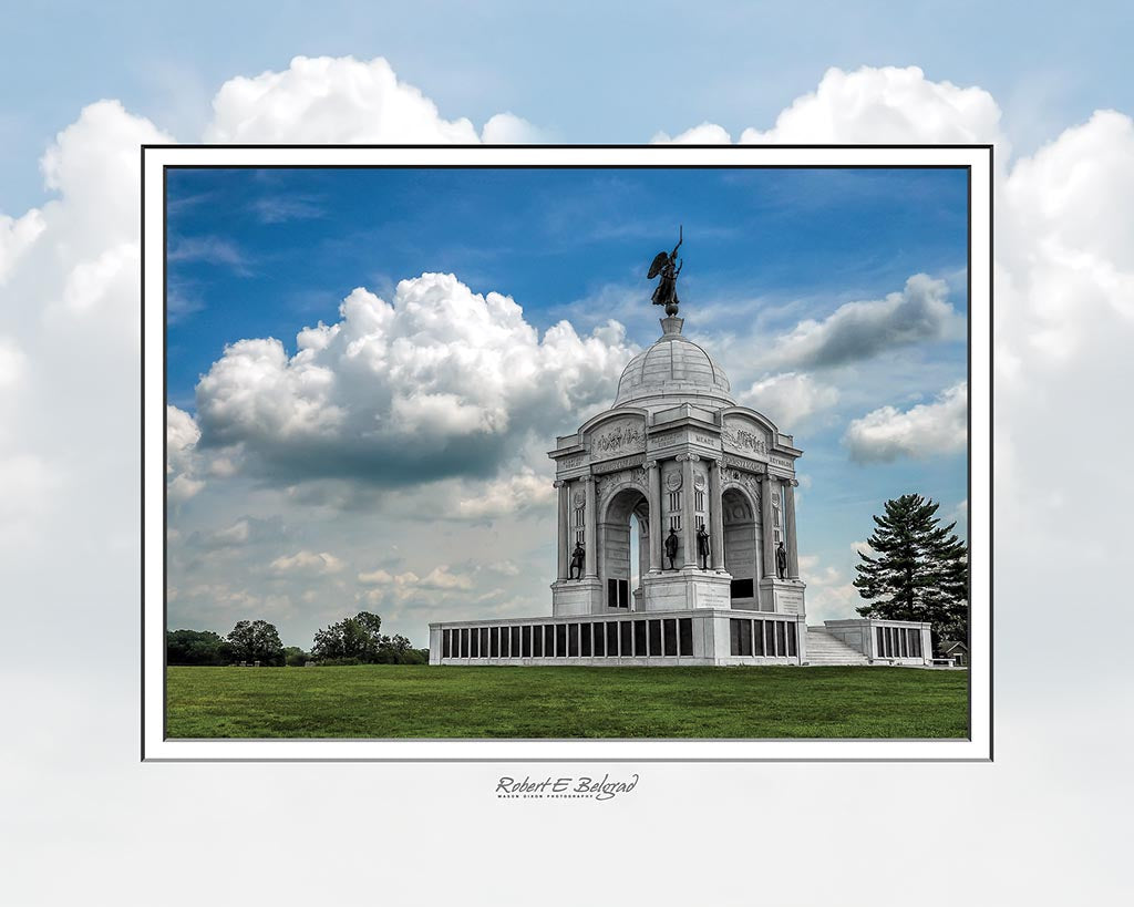 &quot;Pennsylvania Monument in the Big Blue&quot; 4x5 Metal Print &amp; Stand