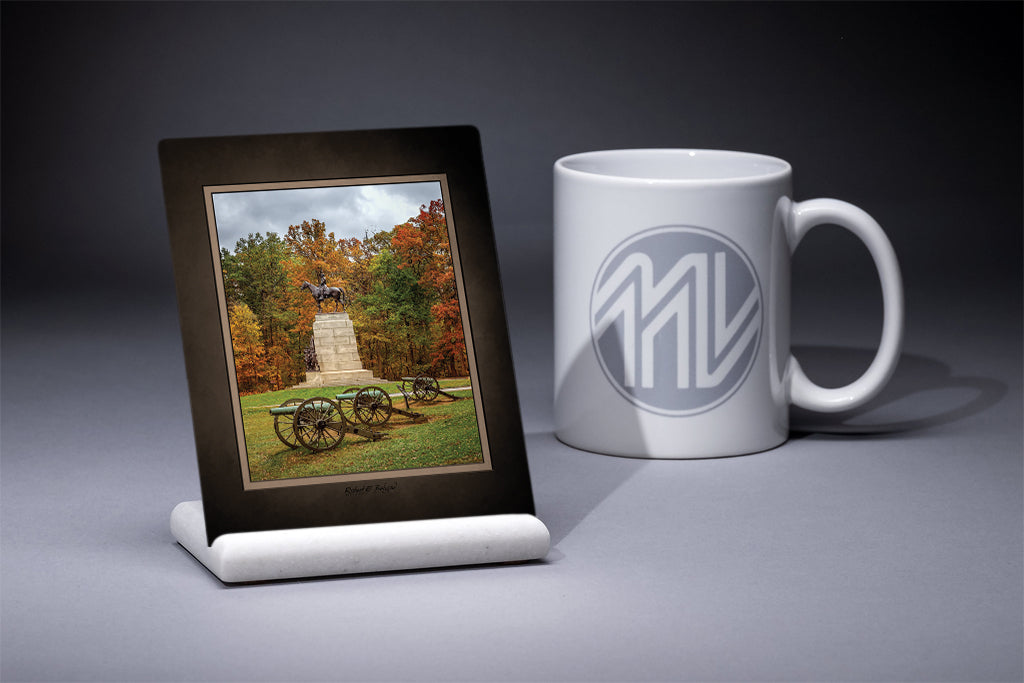 "Virginia Monument in Autumn" 4x5 Metal Print & Stand