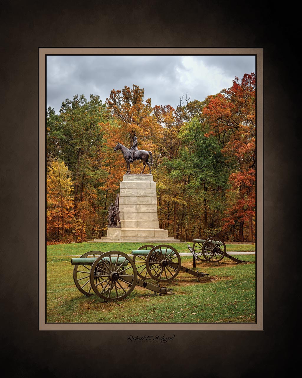 &quot;Virginia Monument in Autumn&quot; 4x5 Metal Print &amp; Stand