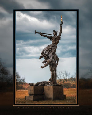 "Louisiana Monument in Autumn Glow" 4x5 Metal Print & Stand