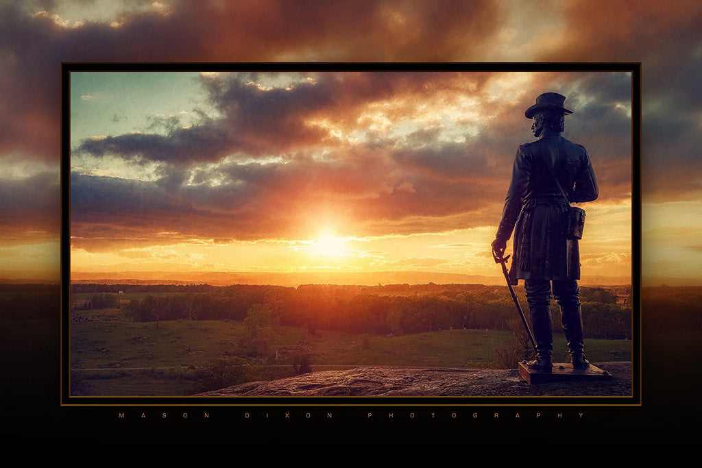 "Warren Observing the Slaughter Pen" 6x9 Metal Print & Stand