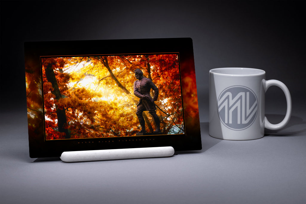 &quot;Strong Vincent&#39;s Autumn Charge&quot; 6x9 Metal Print &amp; Stand