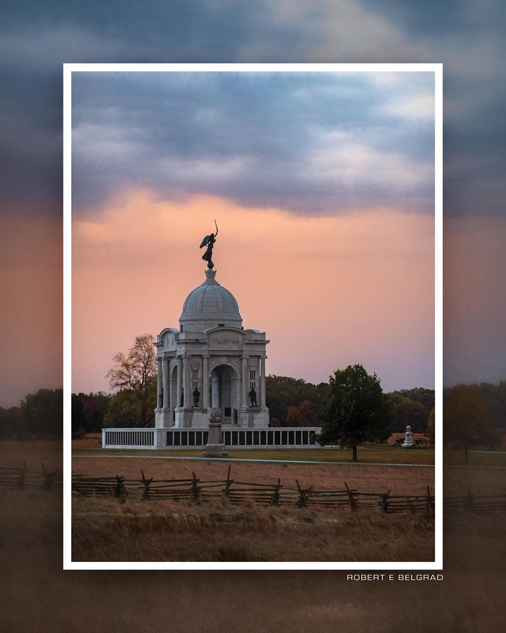 &quot;Pennsylvania Monument in Pastel&quot; 4x5 Metal Print &amp; Stand