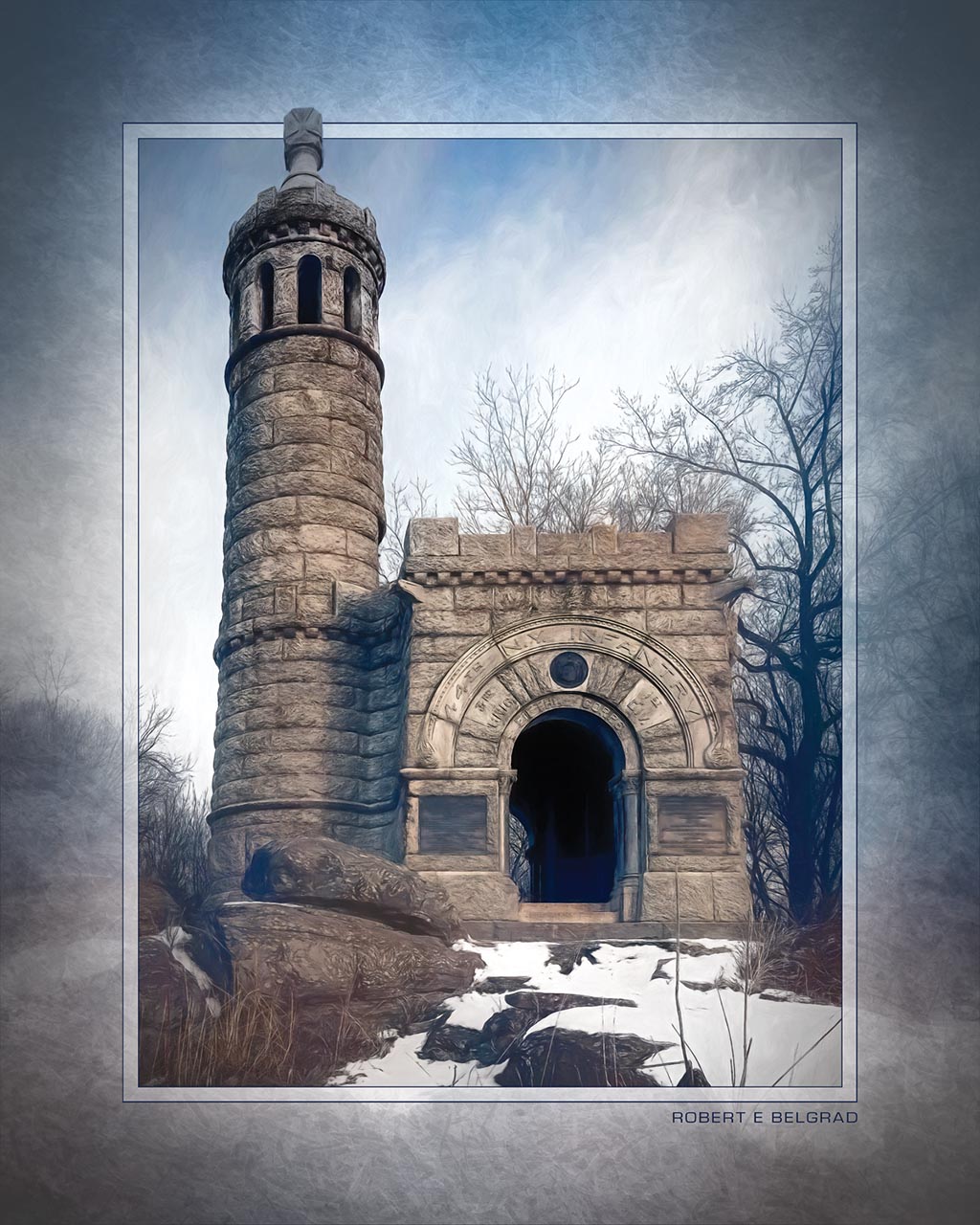 &quot;12th and 44th New York Monument&quot; 4x5 Metal Print &amp; Stand