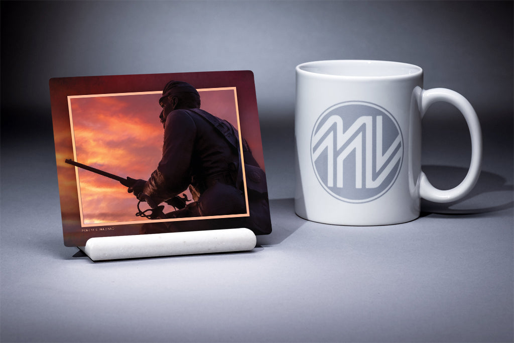 &quot;1st Pennsylvania Cavalry Monument&quot; 4x5 Metal Print &amp; Stand