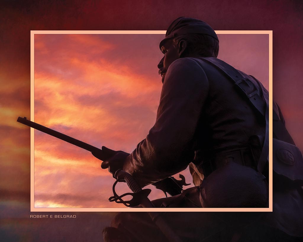 "1st Pennsylvania Cavalry Monument" 4x5 Metal Print & Stand