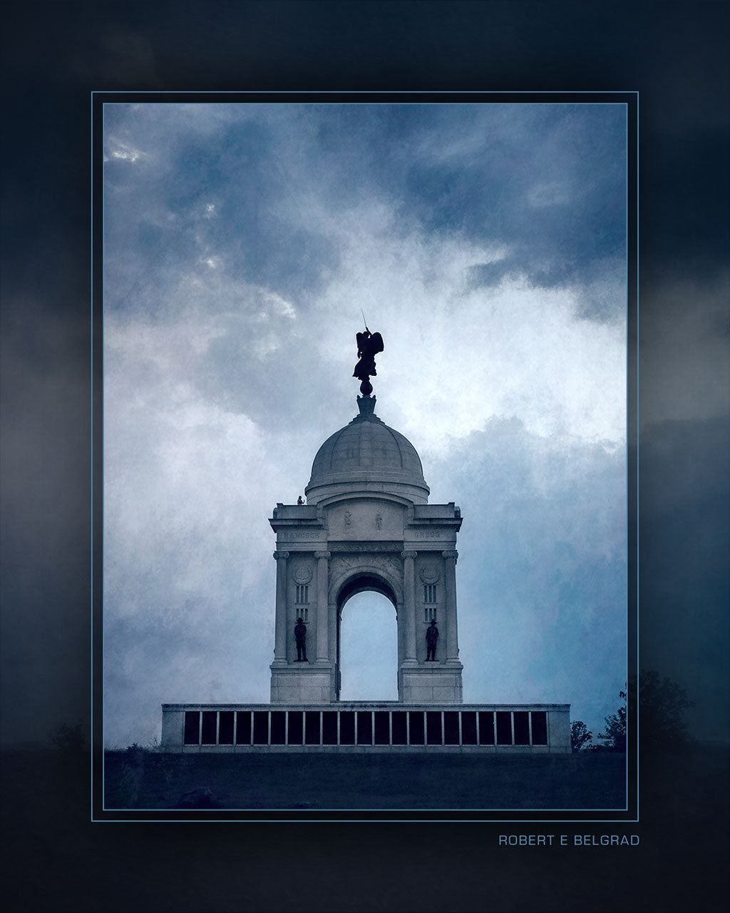 &quot;Pennsylvania Monument Blues&quot; 4x5 Metal Print &amp; Stand