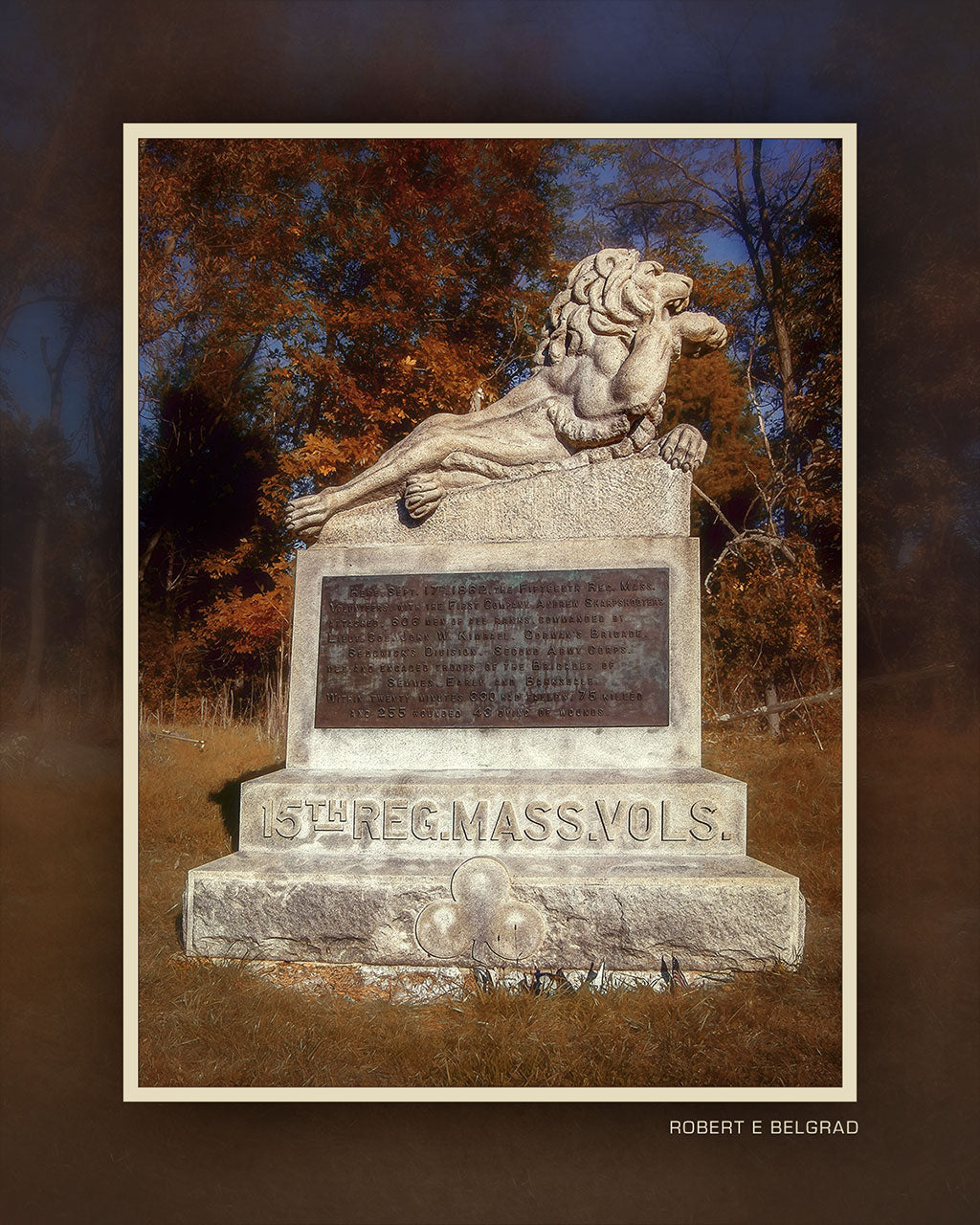 &quot;Massachusetts at Antietam&quot; 4x5 Metal Print &amp; Stand