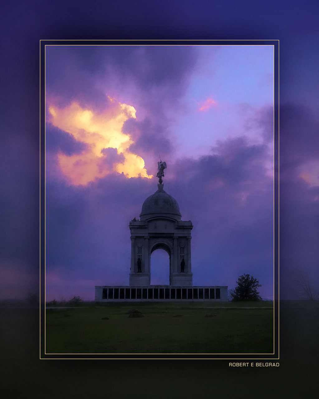 &quot;Pennsylvania in Purple&quot; 4x5 Metal Print &amp; Stand