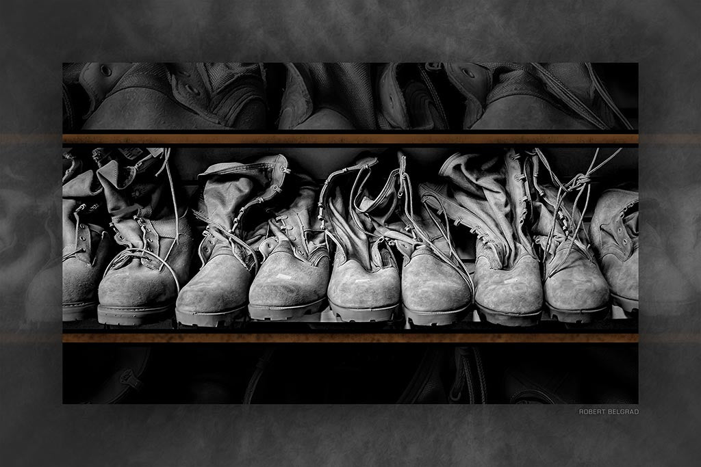 "Boot Row" 4x6 Metal Print & Stand