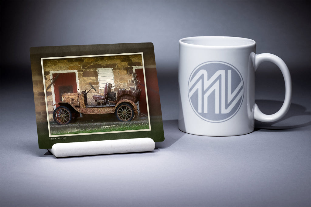 "Jalopy" 4x5 Metal Print & Stand