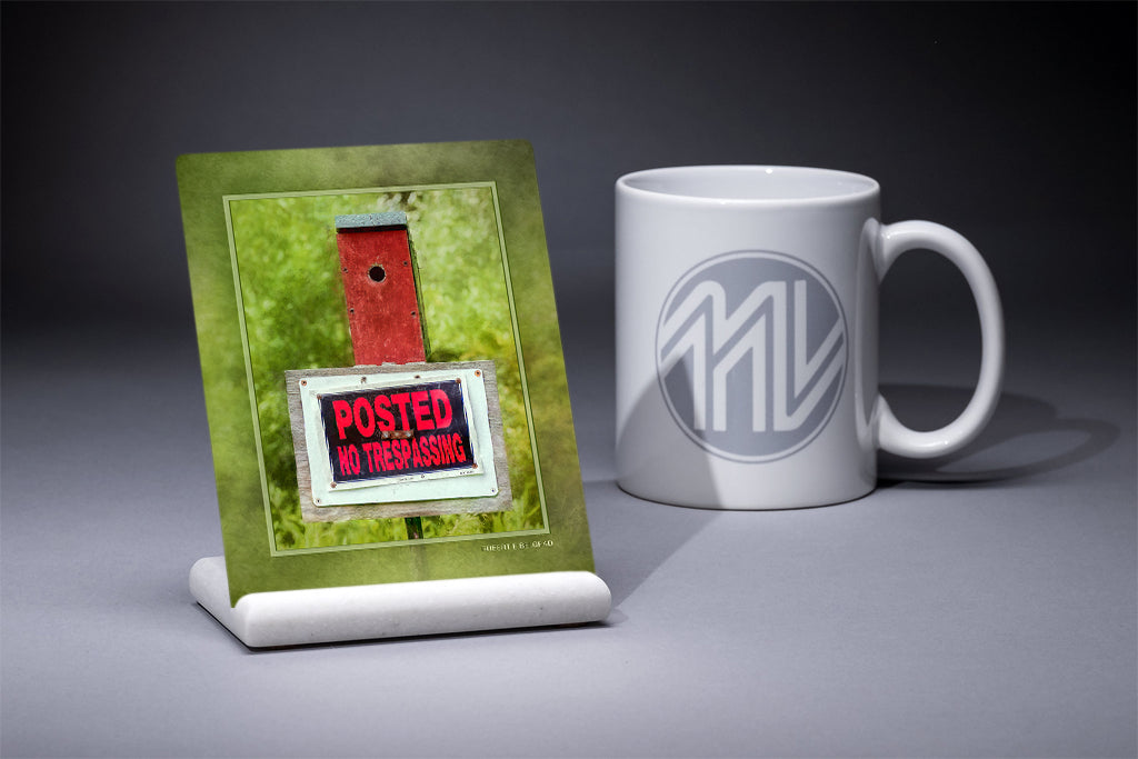 &quot;No Trespassing&quot; 4x5 Metal Print &amp; Stand