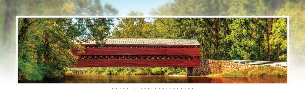 "Sachs Bridge" 4x12 Panoramic Metal Print with Stand