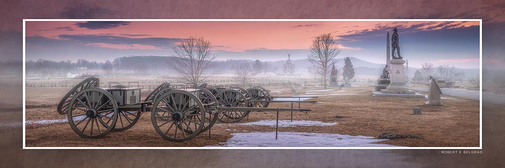 &quot;High Water Mark in Fog&quot; 4x12 Panoramic Metal Print with Stand